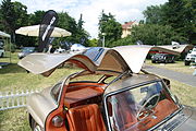 Interior of a coupe, with room for only one suitcase