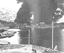 The Navy radio station at Dutch Harbor burning after the Japanese Attack, 4 June 1942 According to Japanese intelligence, the nearest field for land-based American aircraft was at Fort Morrow AAF on Kodiak, more than 600 miles (970 km) away, and Dutch Harbor was a sitting duck for the strong Japanese fleet, carrying out a coordinated operation with a fleet that was to capture Midway Island. The Dutch Harbor attack was part of the Aleutian Islands Campaign. Dutch Harbor Attack - June 1942.jpg