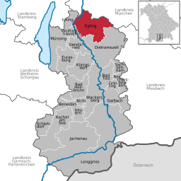 Läget för Egling i Landkreis Bad Tölz-Wolfratshausen