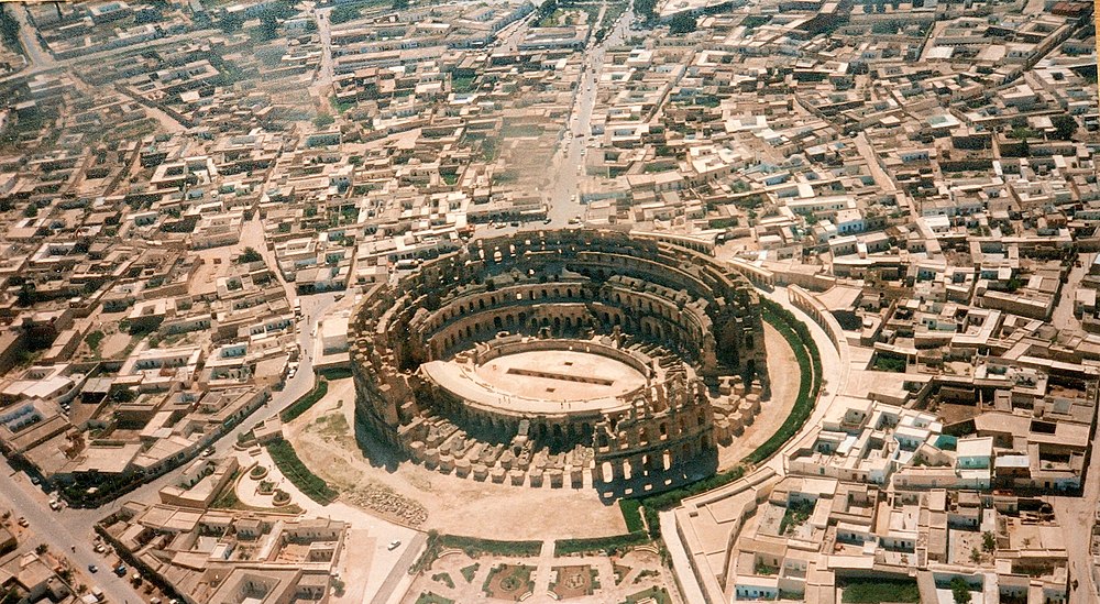 El Djem Amphitheater aerial view
