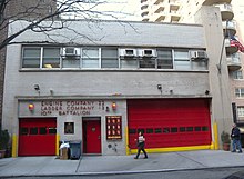 The quarters of Engine 22, Tower Ladder 13, and the Chief of the 10th Battalion, located in Yorkville, Manhattan Eng 22 Ladder 13 Bn 10 at 159 E85 St jeh.jpg