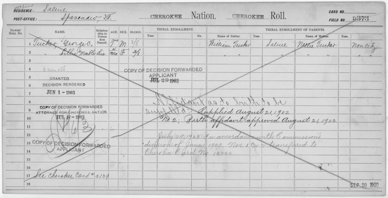 File:Enrollment for Cherokee Census Card D373 - NARA - 252121.tif