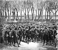 Spanische Studenten beim Karneval oder Mardi Gras 1878