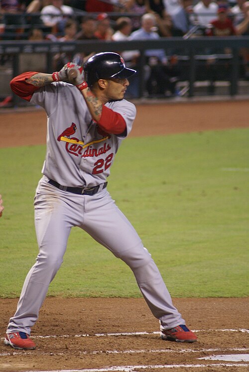 López batting for the St. Louis Cardinals in 2008.