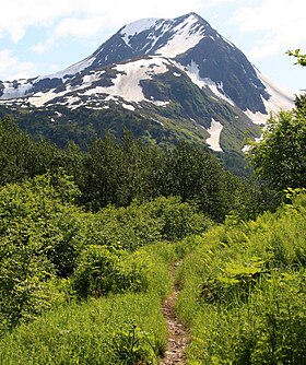 First view of the peaks in the Twentymile Creek wilderness, Alaska (3822866409).jpg