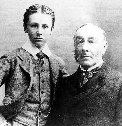 James with his son Franklin in 1895