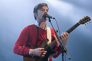 McCarthy performing in 2008 with Franz Ferdinand