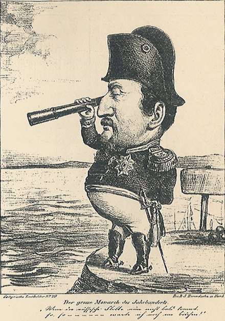 German caricature of Frederick VII made during the First Schleswig War