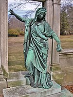 Escultura de bronce de cementerio para Winthrop y Elizabeth Bliss Fuller (instalada en 1910), Springfield, Massachusetts.