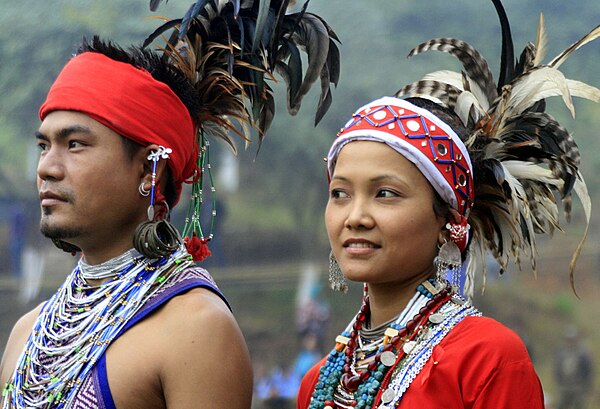 A Garo couple in traditional dress