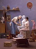 Жером, творецът и неговият модел (автопортрет, който показва създаването на скулптурата Танагра)