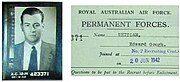 a folder showing a head-and-shoulders photo of Whitlam as a young man, with an identification paper