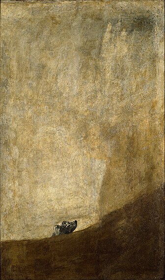 One of Francisco Goya's Black Paintings, "The Dog", struggling in the quicksand