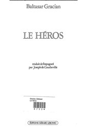 Baltasar Gracián : Le Héros (El heroe)