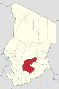 Map of Chad showing Guéra.
