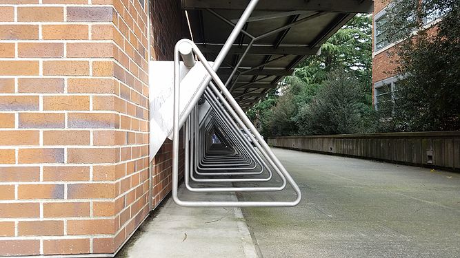 Bike racks at the Guthrie Hall at University of Washington Seattle