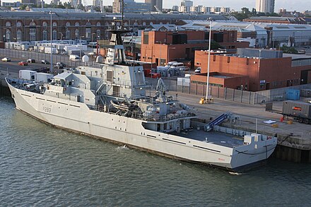 Patrol vessel HMS Mersey at HMNB Portsmouth