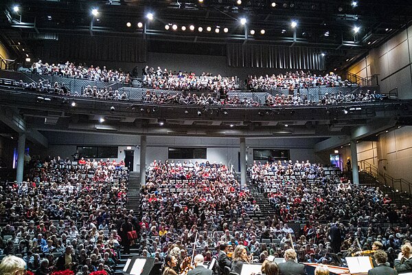 View from the stage with a full house