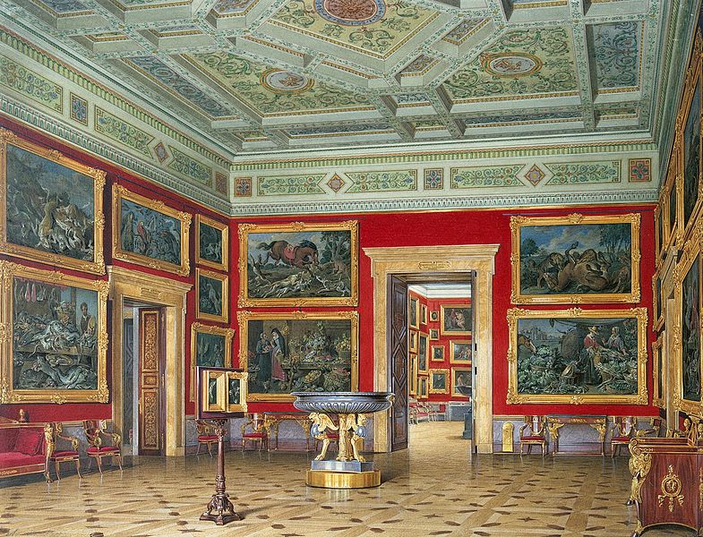 File:Hau. Interiors of the New Hermitage. The Room of Flemish School.jpg
