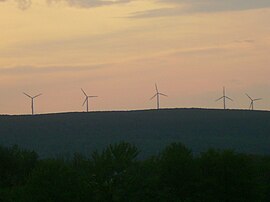 Ветряные турбины на High Knob в Moosic Mountains