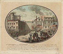 Iere attaque de la Bastille prise d'assaut en 3 heures de temps, le 14 juillet 1789.jpg