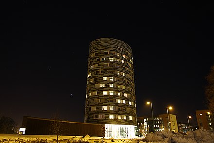 Ikituuri Tower, a 43-meter dormitory building of the Turku Student Village in Nummi, Turku, Finland.[18]