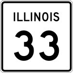 Illinois State Route 33 road sign