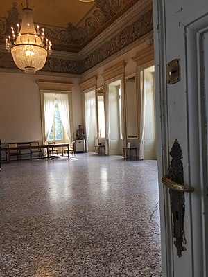 Palazzina Appiani's main room photographed from the side door