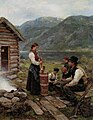 «Familie i Norsk fjordlandskap» (1908, 96 x 76 cm)
