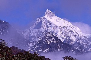 Jannu from the west, a pass between Olung and Gyalbla