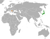 Location map for Japan and Serbia.