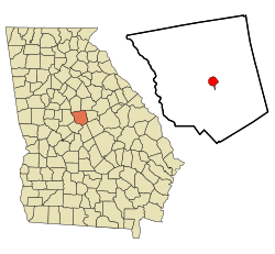 Location in Jones County and the state of جارجیا (امریکی ریاست)