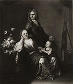 Juriaen Pool and Rachel Pool-Ruysch - Family portrait with flower still-life in the making - 1716 - Stadtmuseum Dusseldorf.jpg