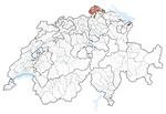 Location of the canton of Schaffhausen