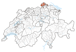 Lag vum Kanton Schafuuse in dr Schwyz