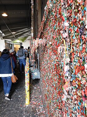 Gum wall, 1428 Post Alley, Seattle, WA, USA