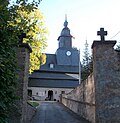 Dorfkirche and Kirchhof Niederlichtenau: Church with furnishings, churchyard and enclosure wall