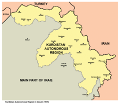 De Koerdische Autonome Regio in 1975