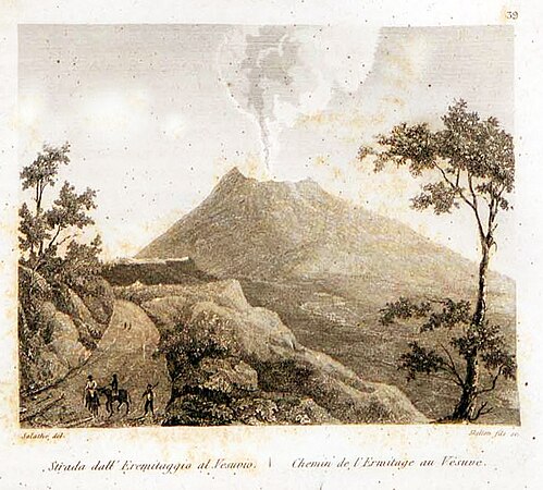 Regno di Napoli, 1835 – Vesuvio, Strada Eremitaggio