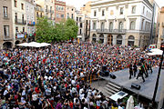 La plaça durant la Mostra d'Igualada el 2011