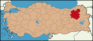 Localização da província de Erzurum na Turquia