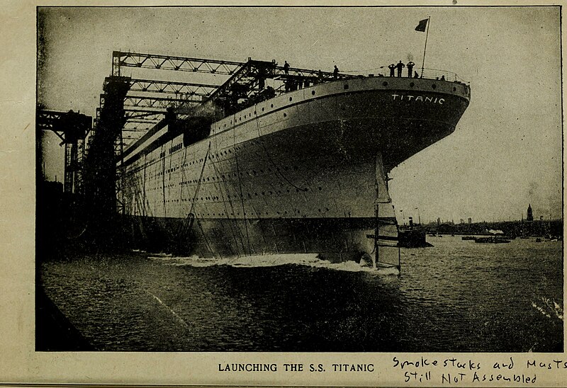File:Launching the S. S. Titanic.jpg