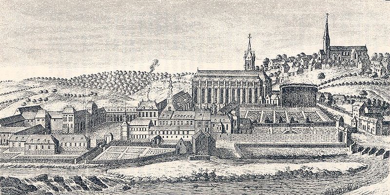 File:Lobbes, abbaye avant 1794 (gravure).jpg