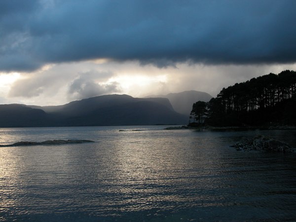 Looking across Loch Carron to the Applecross peninsula.