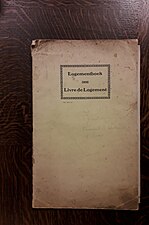 Logementboek 1933-1942 "Het Gemeentehuis"