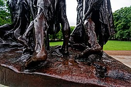 London - Victoria Tower Gardens 1881 - View NNW on Replica (1911) of The Burghers of Calais 1889 by Auguste Rodin - Situated here in 1915 06.jpg