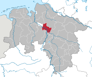 Li position de Subdistrict Verden in Infra Saxonia