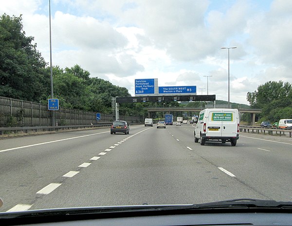 M5 motorway south of the Avonmouth Bridge