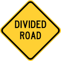 W6-1bT Divided road