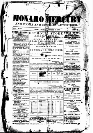 <i>The Manaro Mercury, and Cooma and Bombala Advertiser</i> Former newspaper in New South Wales, Australia